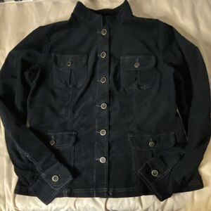 Tommy Hilfiger Women’s Black Button Front Jacket Pockets Mid-Length Size XL